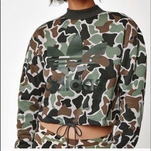 Adidas cropped camo sweater